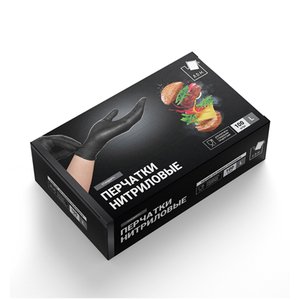 Перчатки нитриловые Стандарт+, чёрные, ADM, размер XL