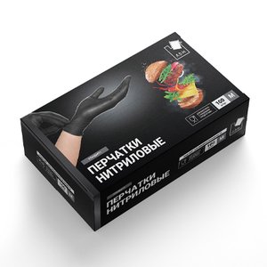 Перчатки нитриловые Стандарт+, чёрные, ADM, размер M