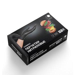 Перчатки нитриловые Стандарт+, чёрные, ADM, размер S