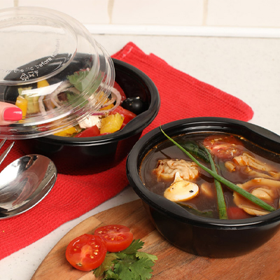 Широкие одноразовые пластиковые супники